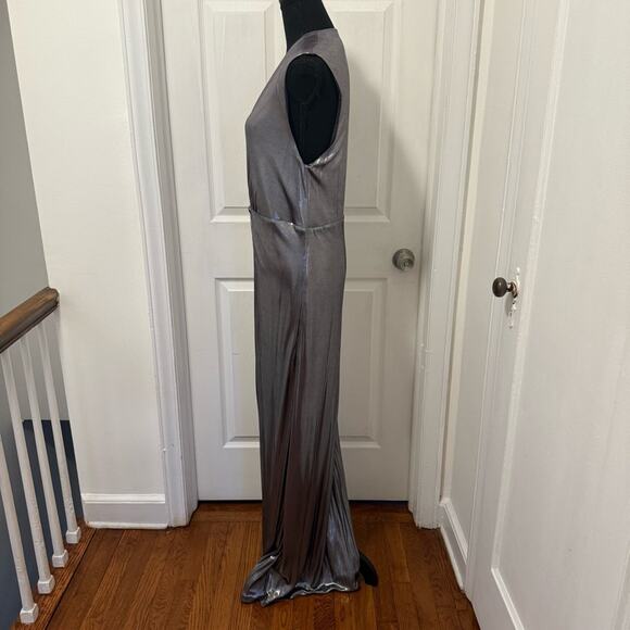 Halston Heritage Silver Twist Column Gown - Picture 7 of 11